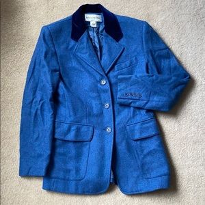 Velvet collared wool pea coat